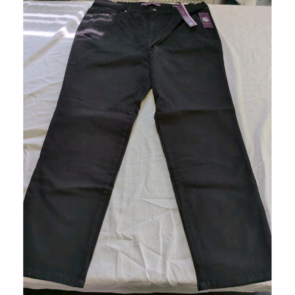 Women's Gloria Vanderbilt Amanda Black Jeans Cotton Blend Size 16W